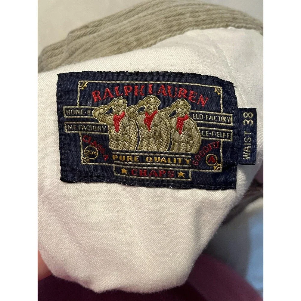 VTG Chaps Ralph Lauren Boy Scout Tag Corduroy Field Pants Flap Pocket 35x30